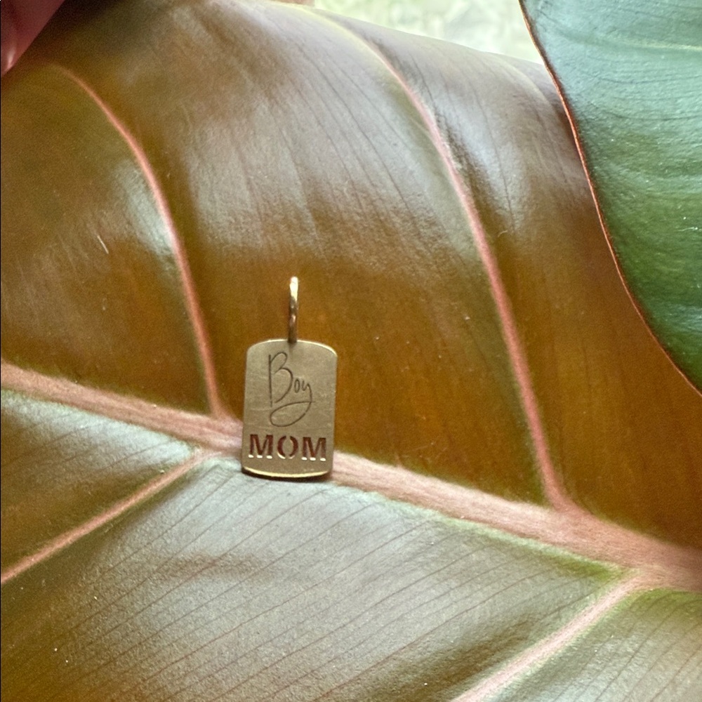 14k Yellow Gold 'Boy Mom' Pendant